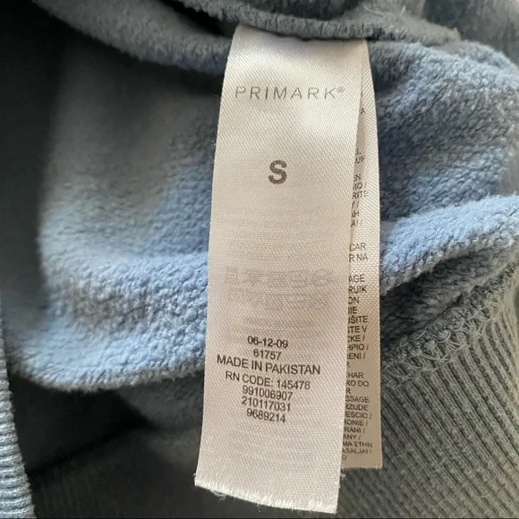 Primark Blue Grey 100% Cotton Oversized Crewneck Sweatshirt - Picture 6 of 7